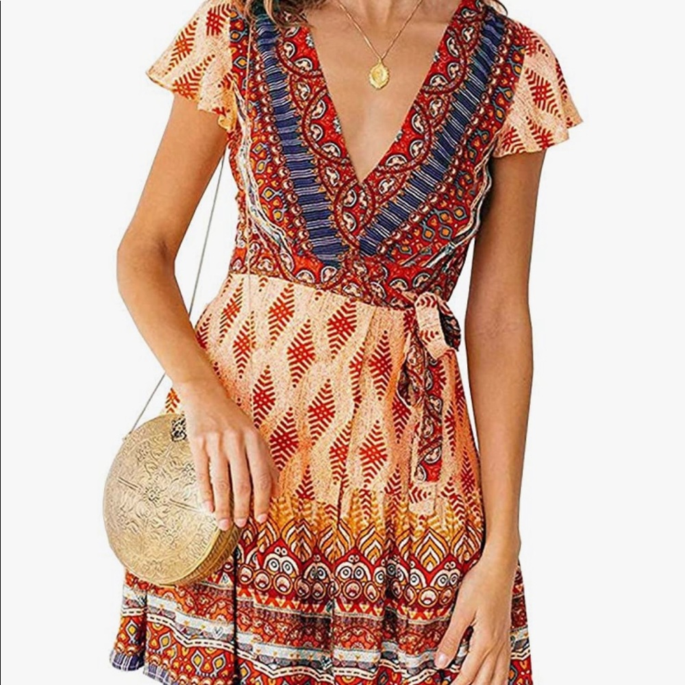 Cute Boho wrap dress